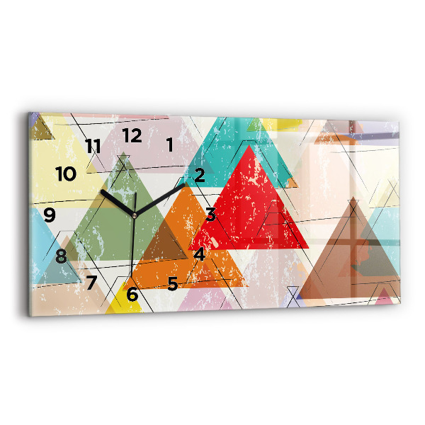 Zegar szklany poziomy Trójkąty wzór geometryczny