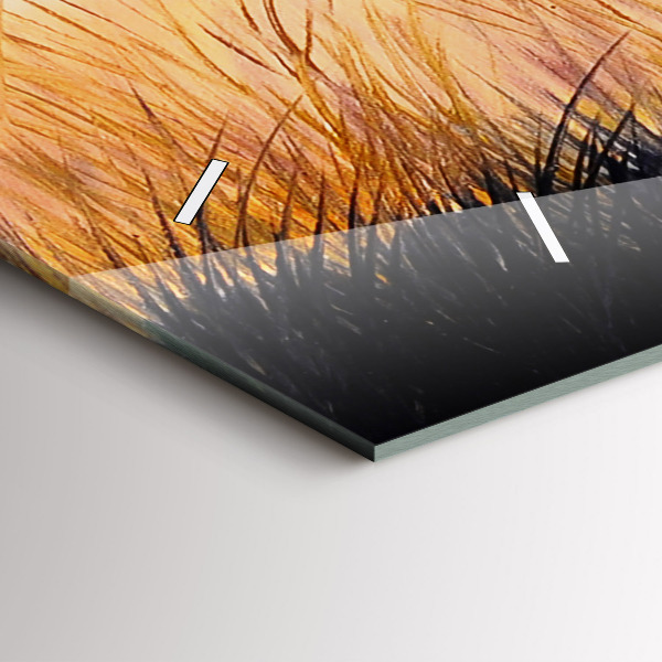 Zegar szklany poziomy Żurawie o zachodzie słońca