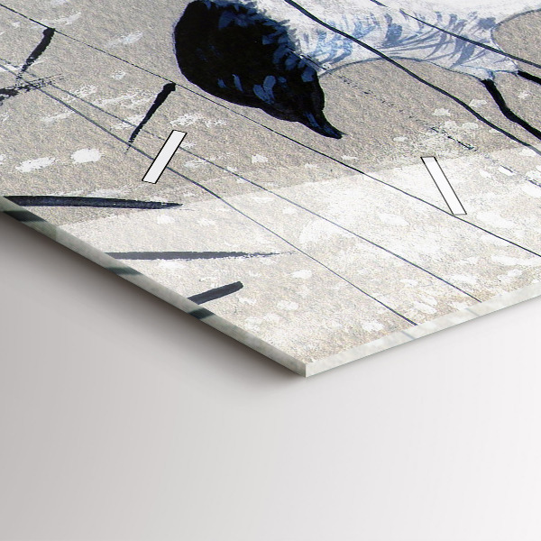 Zegar szklany poziomy Żurawie w trzcinie