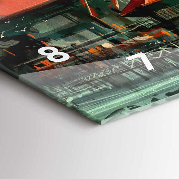 Zegar szklany poziomy Wioska rybacka