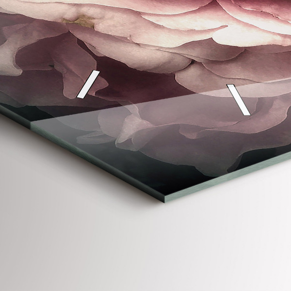 Zegar szklany poziomy Bukiet różowych róż