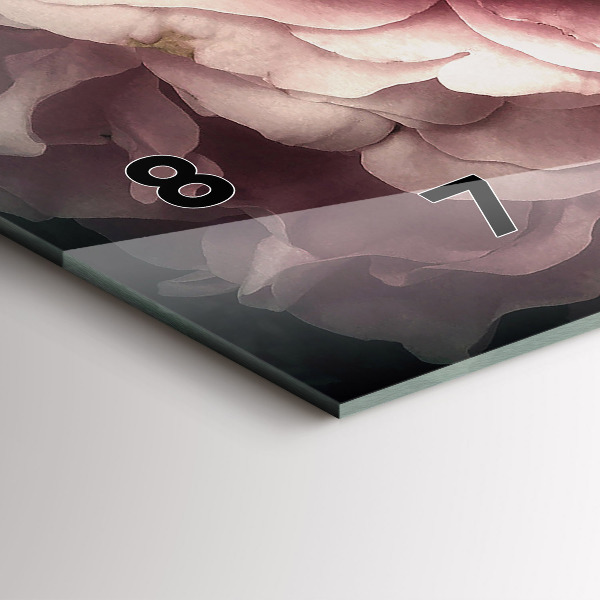 Zegar szklany poziomy Bukiet różowych róż