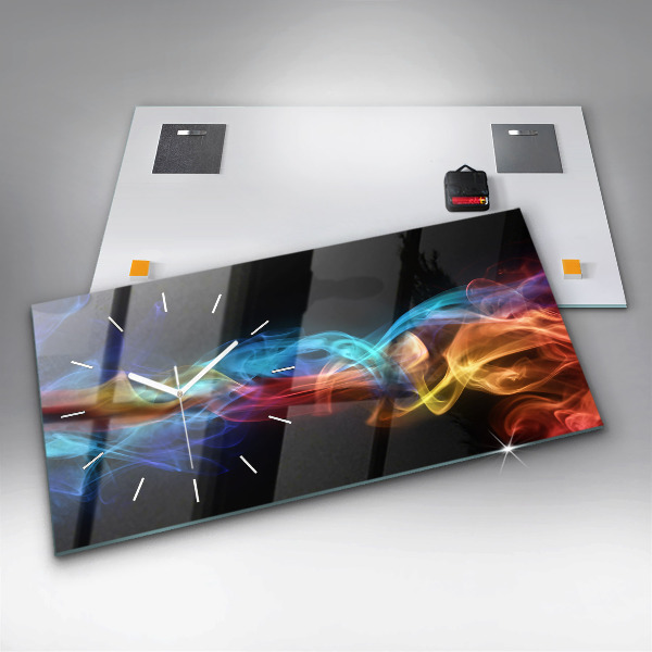 Zegar ścienny poziomy Abstrakcja kolorowe linie