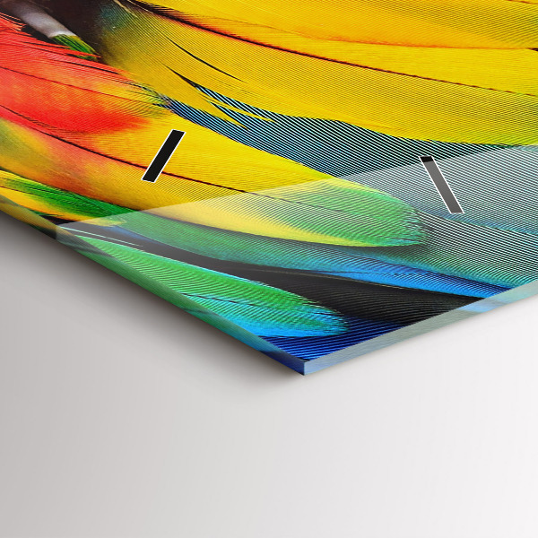 Zegar szklany poziomy Ptak Ara Kolorowe Skrzydła