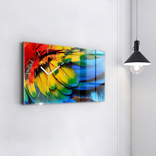 Zegar szklany poziomy Ptak Ara Kolorowe Skrzydła