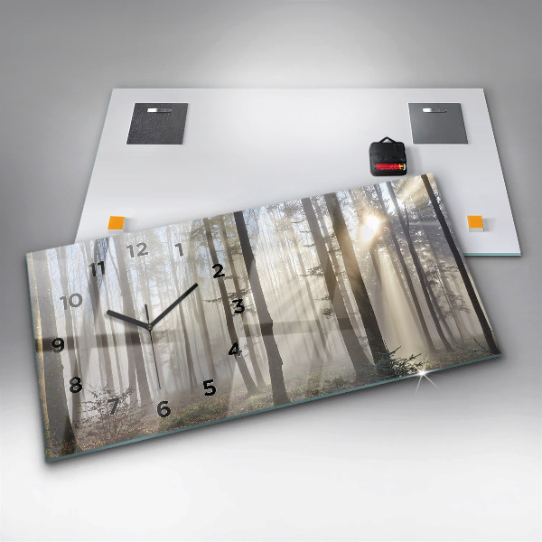 Zegar szklany poziomy Las we mgle