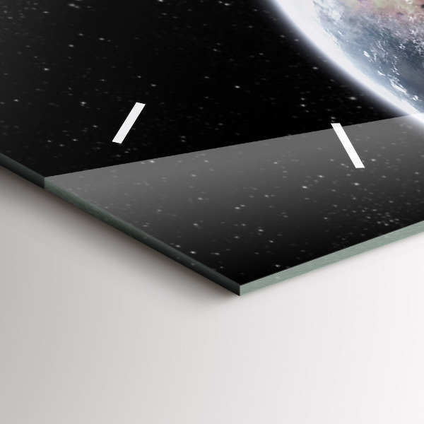 Zegar ścienny poziomy Ziemia Księżyc Słońce