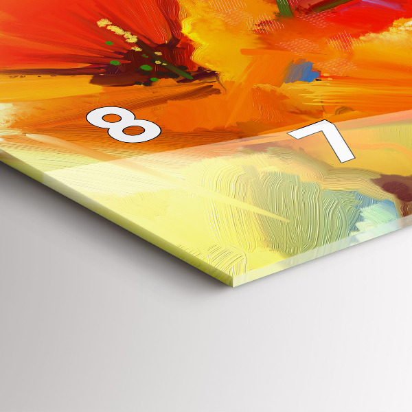 Zegar szklany poziomy Kolorowe maki