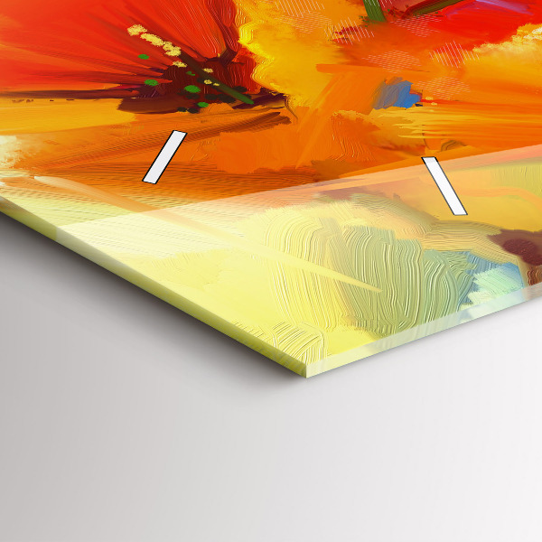 Zegar szklany poziomy Kolorowe maki