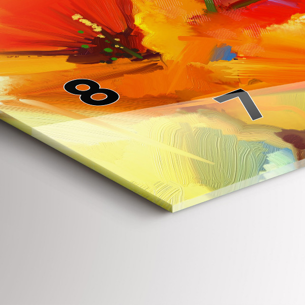 Zegar szklany poziomy Kolorowe maki