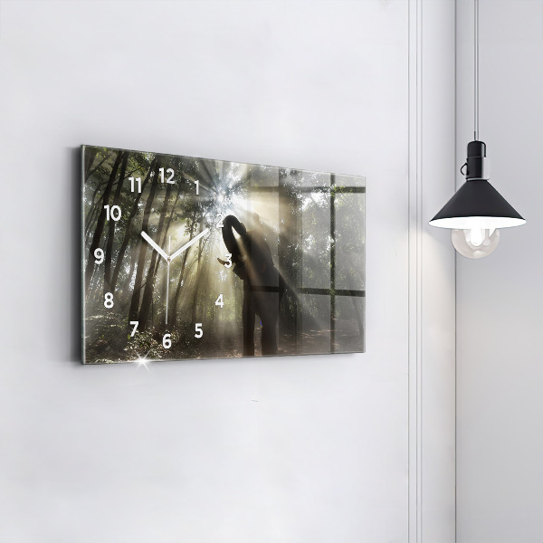Zegar szklany poziomy Słoń W Dżungli