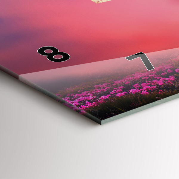 Zegar szklany poziomy Domek dla ptaszków