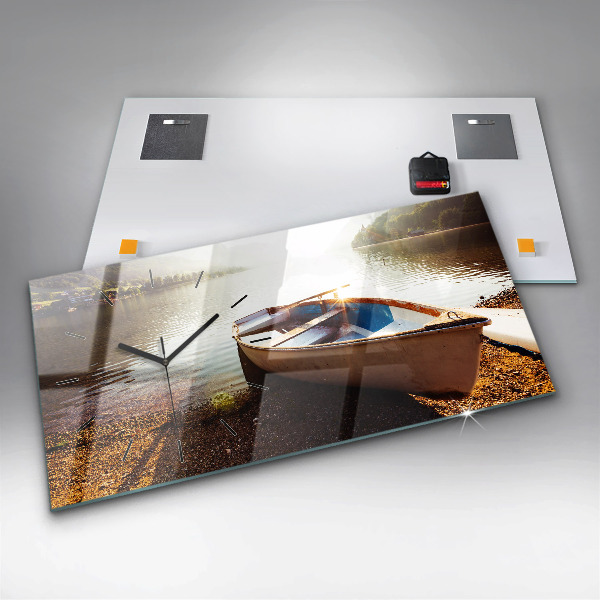 Zegar szklany poziomy Widok na jezioro