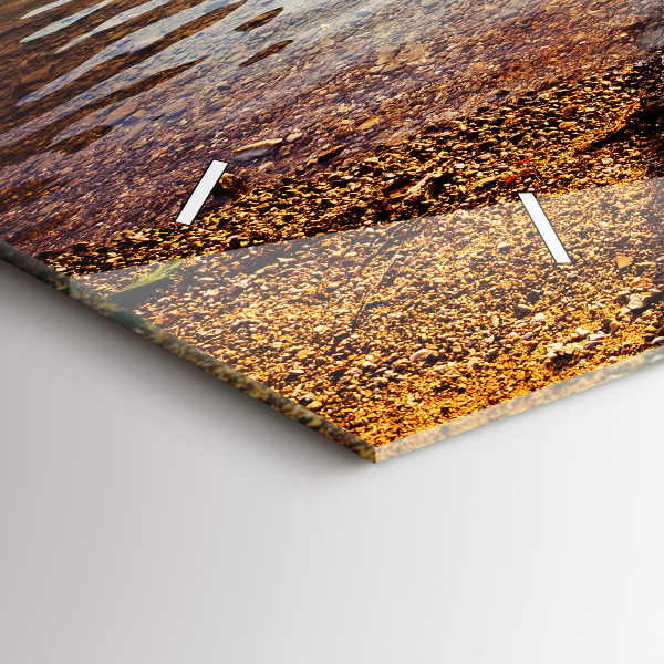 Zegar szklany poziomy Widok na jezioro