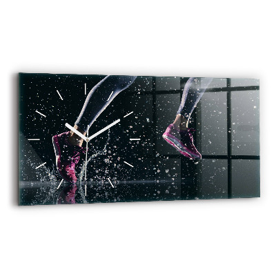 Zegar szklany poziomy Zdrowy styl życia i bieg