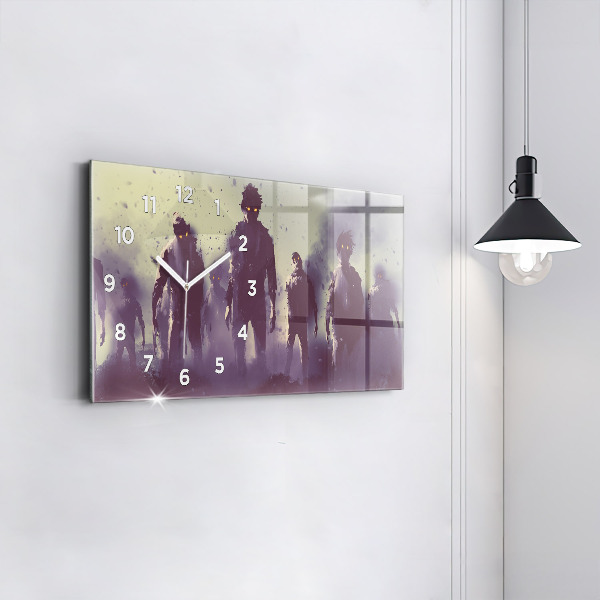 Zegar szklany poziomy Zombie w nocy – halloween