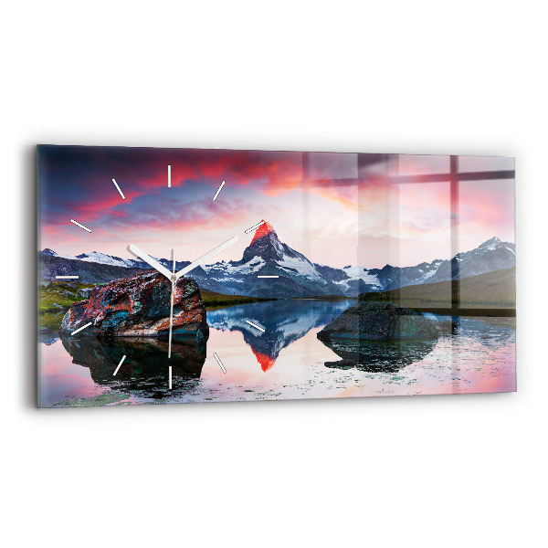 Zegar szklany poziomy Jezioro Stellisee Matterhorn