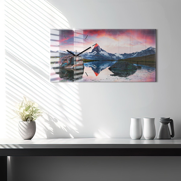 Zegar szklany poziomy Jezioro Stellisee Matterhorn