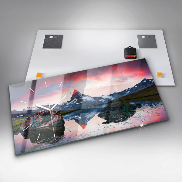 Zegar szklany poziomy Jezioro Stellisee Matterhorn