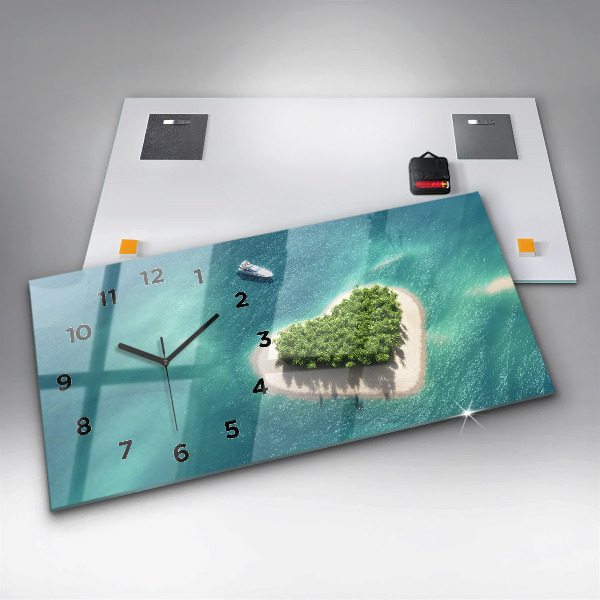 Zegar szklany poziomy Wyspa Serce