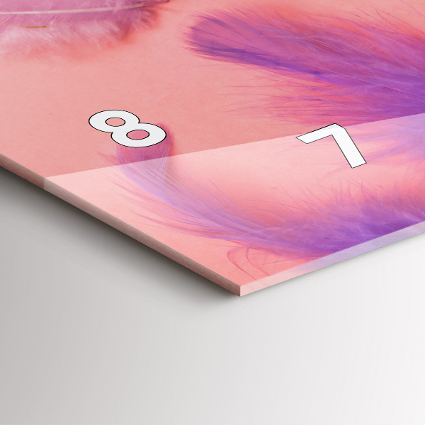 Zegar szklany poziomy Kolorowe Pióra