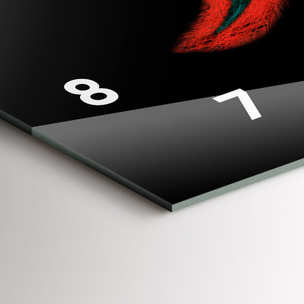 Zegar szklany poziomy Kolorowe Pióra Ptaka