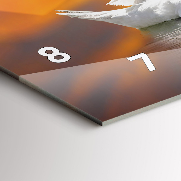 Zegar szklany poziomy Zakochane Łabędzie