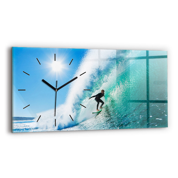 Zegar ścienny poziomy Surfing na Hawajach