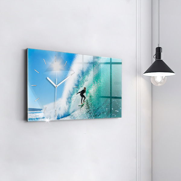 Zegar ścienny poziomy Surfing na Hawajach