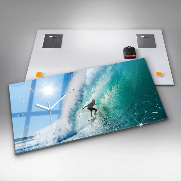 Zegar ścienny poziomy Surfing na Hawajach