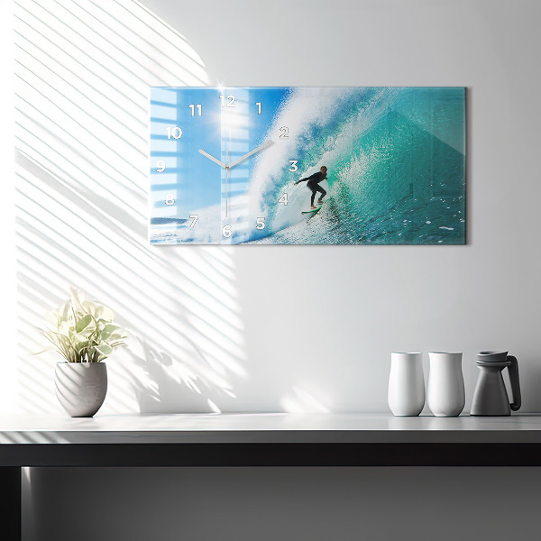 Zegar ścienny poziomy Surfing na Hawajach