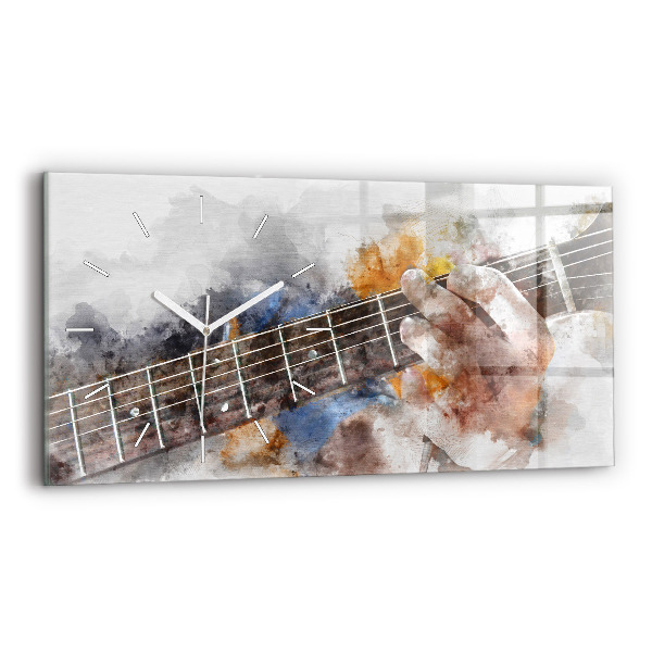 Zegar szklany poziomy Gitara