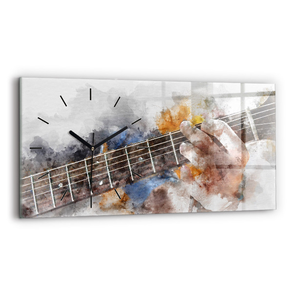 Zegar szklany poziomy Gitara