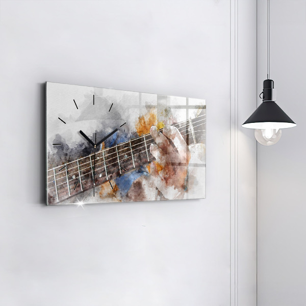 Zegar szklany poziomy Gitara
