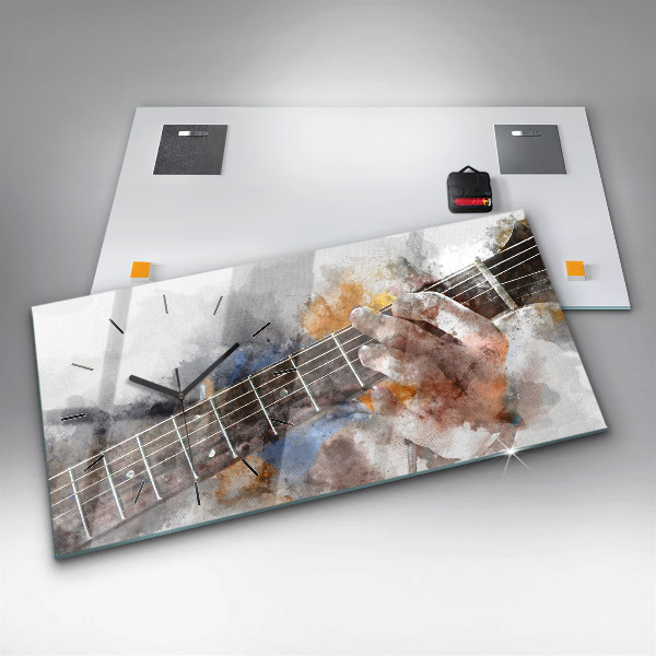 Zegar szklany poziomy Gitara