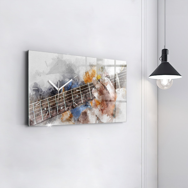Zegar szklany poziomy Gitara