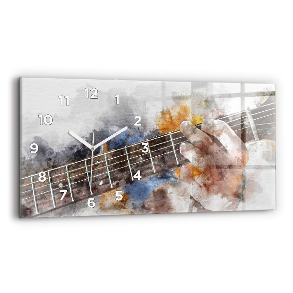 Zegar szklany poziomy Gitara