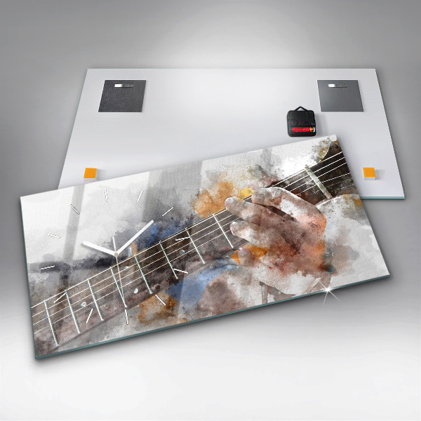 Zegar szklany poziomy Gitara