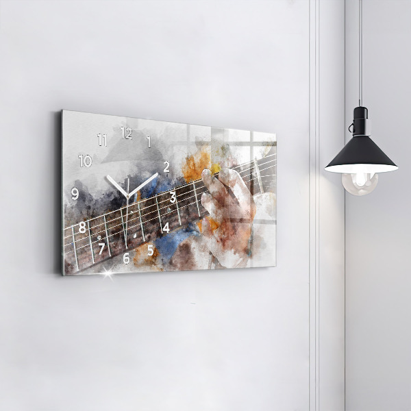 Zegar szklany poziomy Gitara