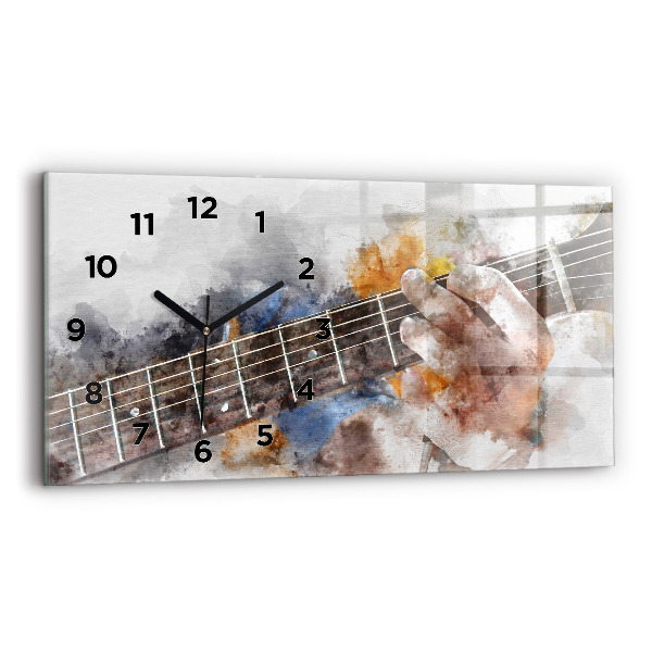 Zegar szklany poziomy Gitara