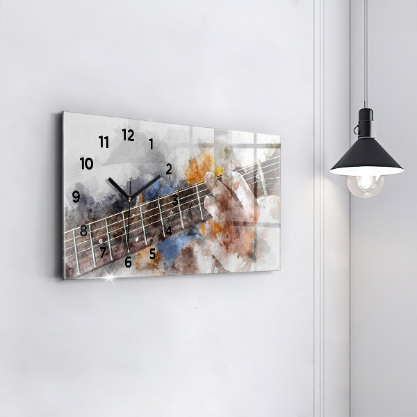 Zegar szklany poziomy Gitara