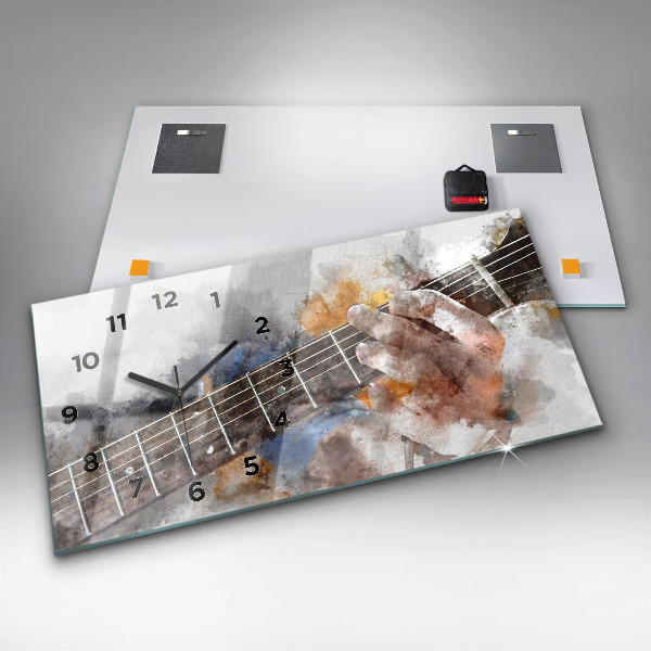 Zegar szklany poziomy Gitara