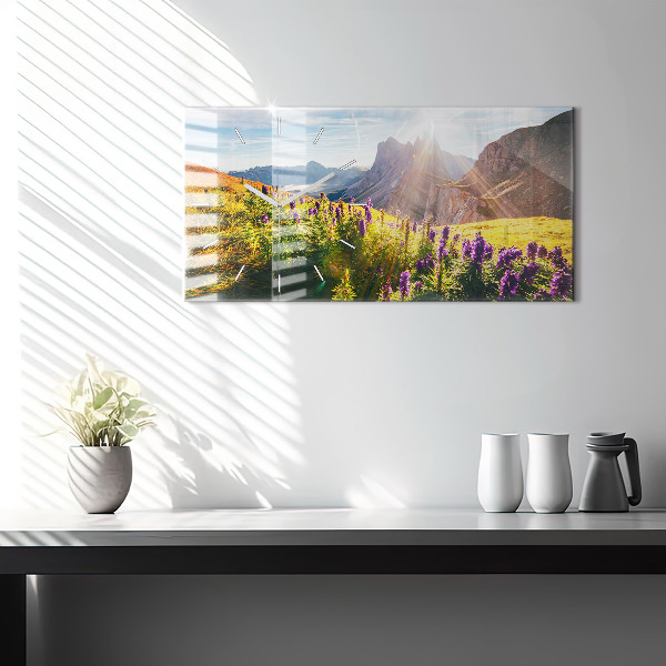 Zegar poziomy Łąka Lawenda