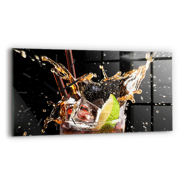 Zegar ścienny poziomy Drink z lodem