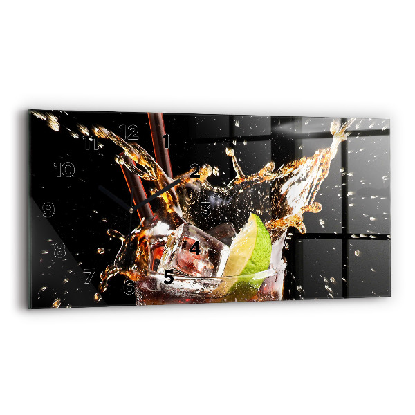 Zegar ścienny poziomy Drink z lodem