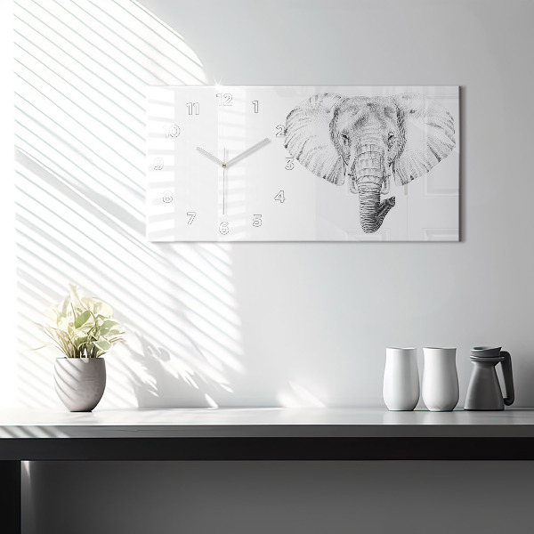 Zegar poziomy Wektorowa Głowa Słonia
