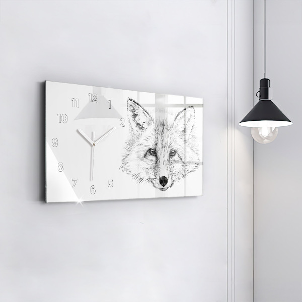 Zegar poziomy Wektorowa Głowa Lisa