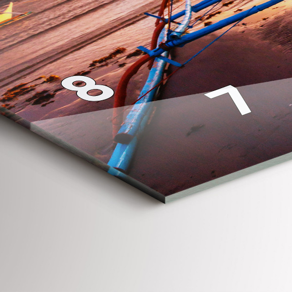 Zegar poziomy Łódka i zachód słońca