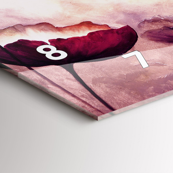 Zegar poziomy Kwiaty Rozkwitające Maki