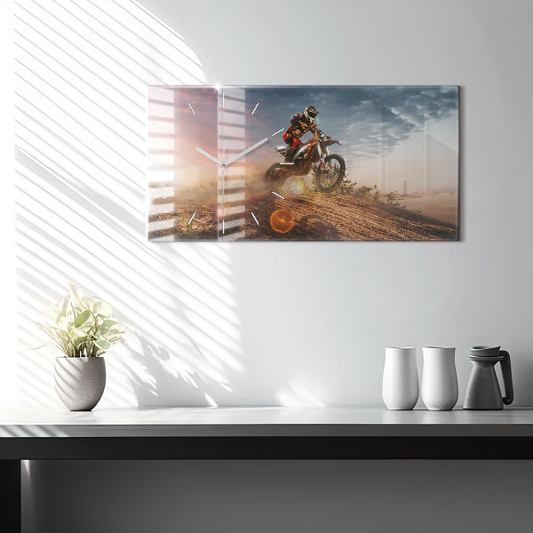 Zegar poziomy Mężczyzna na motocyklu